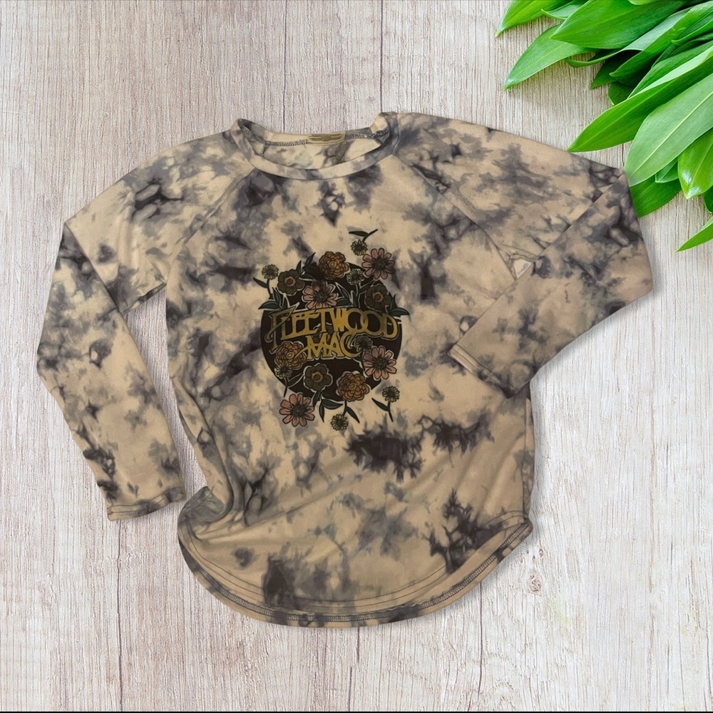 Fleetwood Mac Sublimated Floral Graphic Bleached Sweatshirt